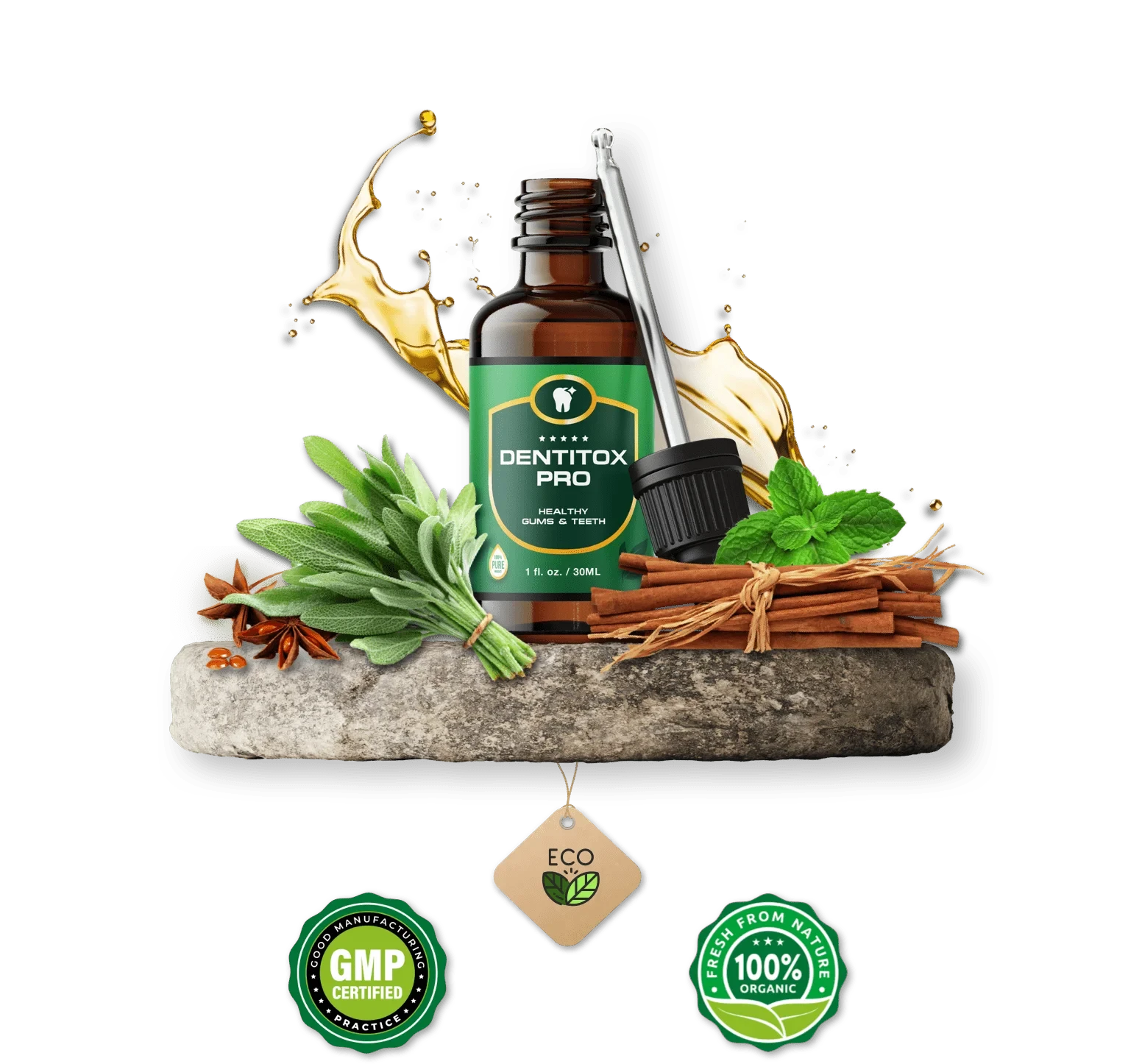Dentitox Pro oral health drops supplement with botanical ingredients
